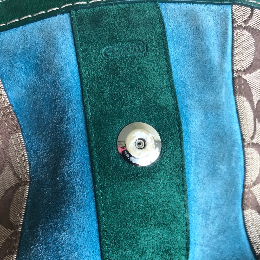 Coach suede trim color block bag *Authentic* - Picture 6 of 12